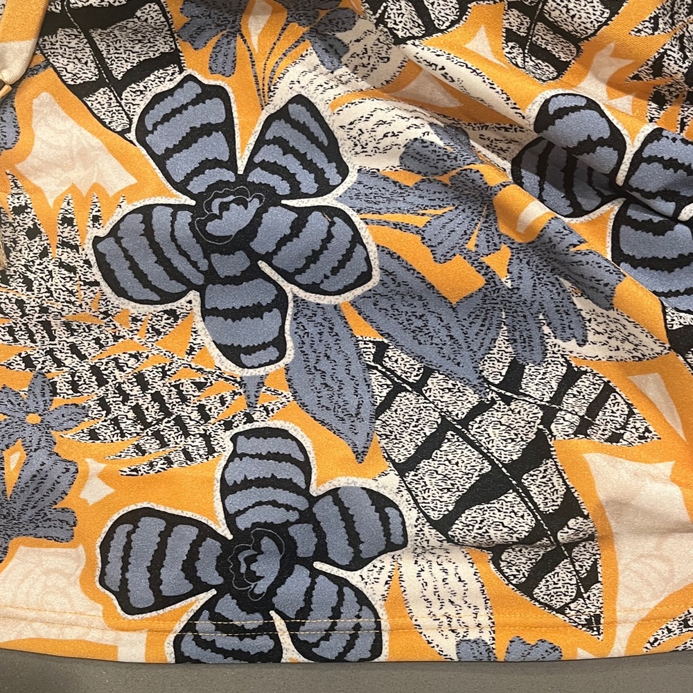 White House Black Market Swim Floral Halter Top in Yellow and Blue - Picture 5 of 10
